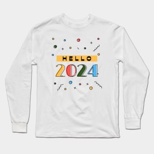 Colorful Hello 2024 Long Sleeve T-Shirt